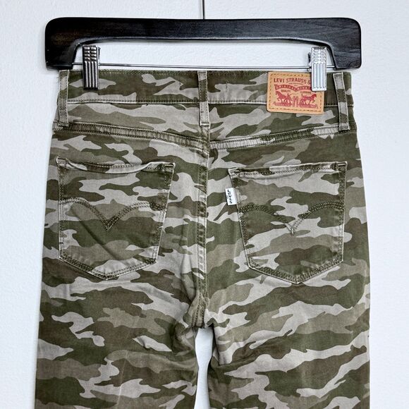 Levis 720 Womens High Rise Super Skinny Crop Camo Jeans Size 25 Green Stretch - Picture 4 of 7